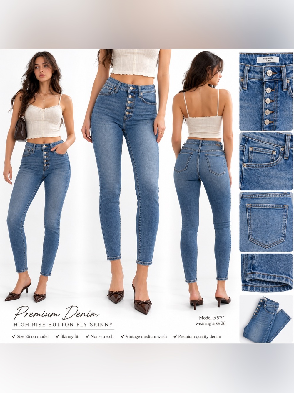 Forever 21 Premium High Waisted Denim Jeans